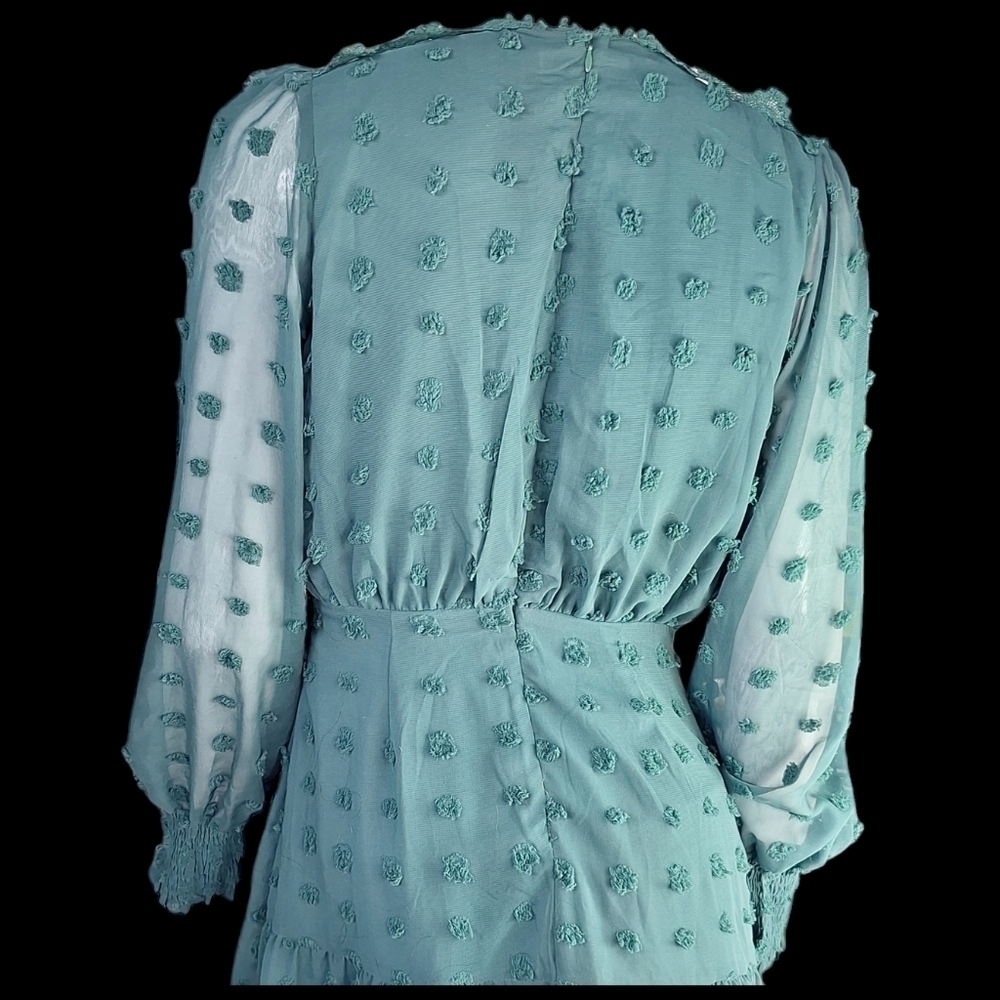 Lulus Lust or Love Emerald Green Embroidered Lace Long Sleeve Dress Small - Picture 5 of 16